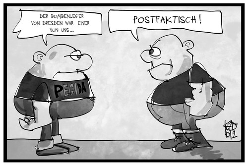 Cartoon: Pegida (medium) by Kostas Koufogiorgos tagged karikatur,koufogiorgos,illustration,cartoon,pegida,extremismus,postfaktisch,dresden,anschlag,bombe,wort,des,jahres,karikatur,koufogiorgos,illustration,cartoon,pegida,extremismus,postfaktisch,dresden,anschlag,bombe,wort,des,jahres