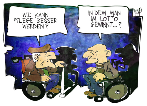 Cartoon: Pflegereform (medium) by Kostas Koufogiorgos tagged karikatur,cartoon,illustration,koufogiorgos,pflegetag,alter,krankenpflege,altenpflege,pflegereform,geld,lotto,rentner,gesundheit,gesellschaft,karikatur,cartoon,illustration,koufogiorgos,pflegetag,alter,krankenpflege,altenpflege,pflegereform,geld,lotto,rentner,gesundheit,gesellschaft