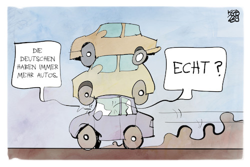 Cartoon: PKW-Dichte (medium) by Kostas Koufogiorgos tagged karikatur,koufogiorgos,auto,mobilität,pkw,deutschland,verkehrswende,karikatur,koufogiorgos,auto,mobilität,pkw,deutschland,verkehrswende