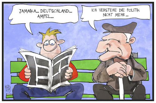 Cartoon: Politik verstehen (medium) by Kostas Koufogiorgos tagged karikatur,koufogiorgos,illustration,cartoon,landtagswahlen,koalition,politik,verständnis,jamaika,deutschland,ampel,zeitung,nachrichten,wahlergebnis,karikatur,koufogiorgos,illustration,cartoon,landtagswahlen,koalition,politik,verständnis,jamaika,deutschland,ampel,zeitung,nachrichten,wahlergebnis