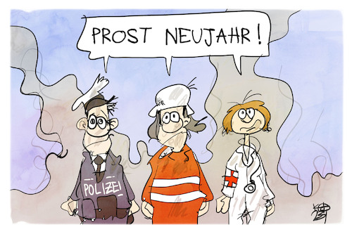 Cartoon: Prost Neujahr (medium) by Kostas Koufogiorgos tagged karikatur,koufogiorgos,polizei,feuerwehr,rettungsdienst,arzt,unfall,böller,feuerwerk,beruf,karikatur,koufogiorgos,polizei,feuerwehr,rettungsdienst,arzt,unfall,böller,feuerwerk,beruf