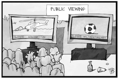 Cartoon: Public Viewing- Top oder Flop (medium) by Kostas Koufogiorgos tagged karikatur,koufogiorgos,illustration,cartoon,mitleid,thailand,höhle,rettung,public,viewing,anteilnahme,zuschauer,wm,fifa,russland,top,flop,karikatur,koufogiorgos,illustration,cartoon,mitleid,thailand,höhle,rettung,public,viewing,anteilnahme,zuschauer,wm,fifa,russland,top,flop