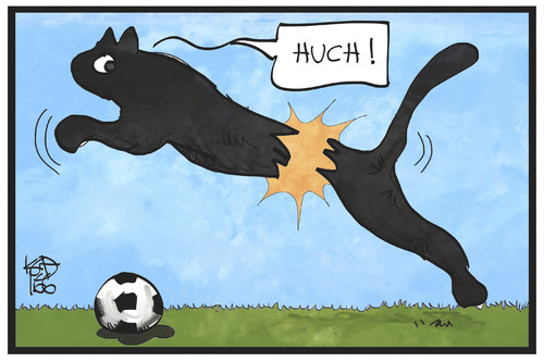 Cartoon: Puma-Trikots (medium) by Kostas Koufogiorgos tagged karikatur,koufogiorgos,illustration,cartoon,puma,sportausrüster,trikot,trikotgate,reissen,qualität,marke,markenzeichen,logo,fussball,em,karikatur,koufogiorgos,illustration,cartoon,puma,sportausrüster,trikot,trikotgate,reissen,qualität,marke,markenzeichen,logo,fussball,em