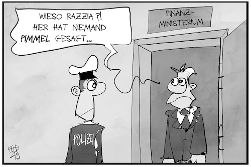 Cartoon: Razzia (medium) by Kostas Koufogiorgos tagged karikatur,koufogiorgos,illustration,cartoon,zoll,fiu,pimmelgate,geldwäsche,karikatur,koufogiorgos,illustration,cartoon,zoll,fiu,pimmelgate,geldwäsche