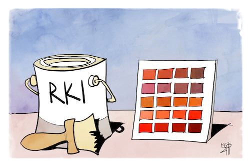 Cartoon: RKI sieht dunkelrot (medium) by Kostas Koufogiorgos tagged karikatur,koufogiorgos,illustration,cartoon,rki,corona,inzidenz,farbe,wieler,karikatur,koufogiorgos,illustration,cartoon,rki,corona,inzidenz,farbe,wieler