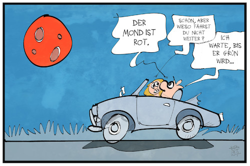 Cartoon: Roter Mond (medium) by Kostas Koufogiorgos tagged karikatur,koufogiorgos,illustration,cartoon,mond,rot,grün,auto,ampel,verkehr,zeichen,erdtrabant,himmelskörper,finsternis,nacht,himmel,karikatur,koufogiorgos,illustration,cartoon,mond,rot,grün,auto,ampel,verkehr,zeichen,erdtrabant,himmelskörper,finsternis,nacht,himmel