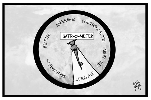 Cartoon: Satir-o-meter (medium) by Kostas Koufogiorgos tagged karikatur,koufogiorgos,illustration,cartoon,satirometer,bedrohung,uhr,anzeige,satire,je,suis,steigerung,gefahr,messgeraet,karikatur,koufogiorgos,illustration,cartoon,satirometer,bedrohung,uhr,anzeige,satire,je,suis,steigerung,gefahr,messgeraet