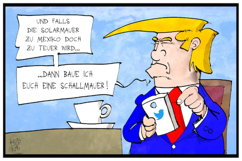 Cartoon: Solarmauer Mexiko (medium) by Kostas Koufogiorgos tagged karikatur,koufogiorgos,illustration,cartoon,solar,mauer,schallmauer,trump,mexiko,grenze,usa,karikatur,koufogiorgos,illustration,cartoon,solar,mauer,schallmauer,trump,mexiko,grenze,usa