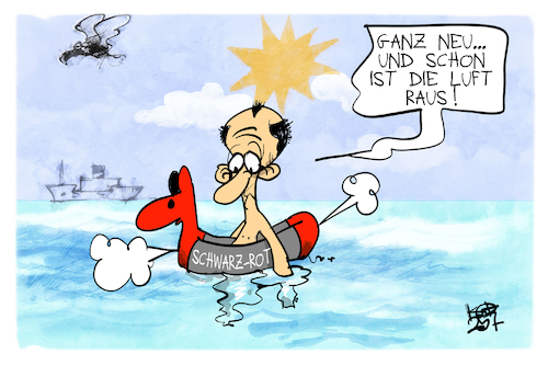 Cartoon: Sommerpause (medium) by Kostas Koufogiorgos tagged karikatur,koufogiorgos,sommerpause,schwimmreifen,merz,schwarz,rot,karikatur,koufogiorgos,sommerpause,schwimmreifen,merz,schwarz,rot