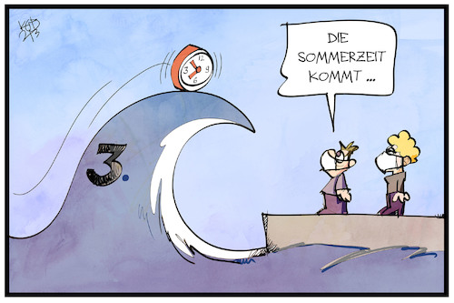 Cartoon: Sommerzeit (medium) by Kostas Koufogiorgos tagged karikatur,koufogiorgos,illustration,cartoon,sommerzeit,welle,pandemie,corona,karikatur,koufogiorgos,illustration,cartoon,sommerzeit,welle,pandemie,corona