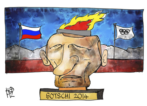 Cartoon: Sotschi 2014 (medium) by Kostas Koufogiorgos tagged karikatur,illustration,cartoon,koufogiorgos,olympische,spiele,olympia,sotschi,russland,putin,sport,feuer,flamme,wintersport,karikatur,illustration,cartoon,koufogiorgos,olympische,spiele,olympia,sotschi,russland,putin,sport,feuer,flamme,wintersport