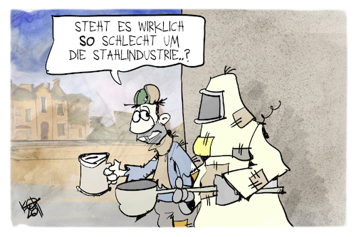 Cartoon: Stahlgipfel (medium) by Kostas Koufogiorgos tagged karikatur,koufogiorgos,stahlgipfel,bettler,almosen,krise,wirtschaft,karikatur,koufogiorgos,stahlgipfel,bettler,almosen,krise,wirtschaft
