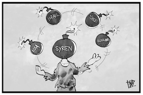 Cartoon: Syrien (medium) by Kostas Koufogiorgos tagged karikatur,koufogiorgos,illustration,cartoon,syrien,jonglieren,jongleur,spiel,bombe,krieg,konflikt,explosiv,karikatur,koufogiorgos,illustration,cartoon,syrien,jonglieren,jongleur,spiel,bombe,krieg,konflikt,explosiv