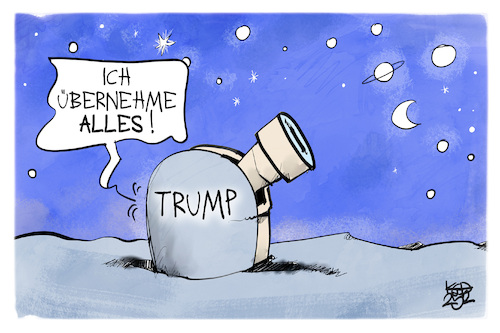 Cartoon: Trump kauft ein (medium) by Kostas Koufogiorgos tagged karikatur,koufogiorgos,trump,sternwarte,weltall,universum,kaufen,usa,karikatur,koufogiorgos,trump,sternwarte,weltall,universum,kaufen,usa