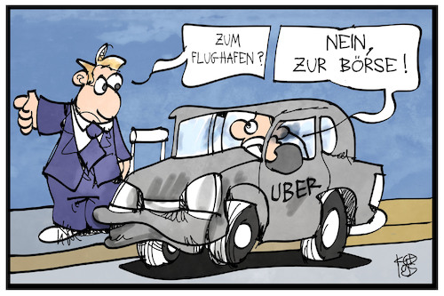 Cartoon: Uber geht an die Börse (medium) by Kostas Koufogiorgos tagged karikatur,koufogiorgos,illustration,cartoon,uber,fahrdienst,fahrgast,beförderung,börse,wirtschaft,reise,tourismus,karikatur,koufogiorgos,illustration,cartoon,uber,fahrdienst,fahrgast,beförderung,börse,wirtschaft,reise,tourismus