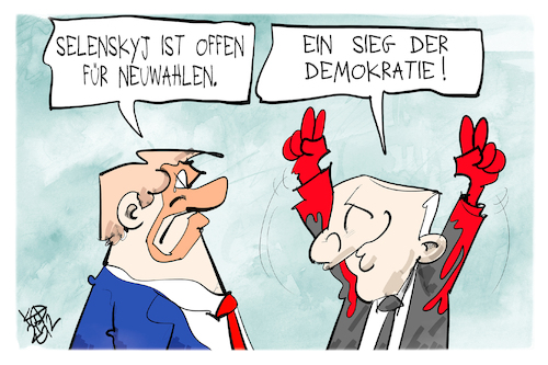 Cartoon: Ukraine (medium) by Kostas Koufogiorgos tagged karikatur,koufogiorgos,ukraine,selenskyj,trump,putin,demokratie,karikatur,koufogiorgos,ukraine,selenskyj,trump,putin,demokratie