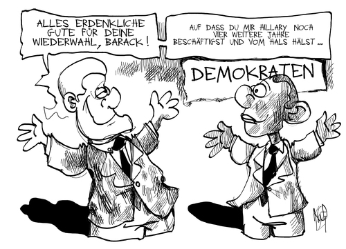Cartoon: US-Demokraten (medium) by Kostas Koufogiorgos tagged clinton,obama,hillary,bill,wahl,usa,präsident,karikatur,kostas,koufogiorgos,demokraten,clinton,obama,hillary,bill,wahl,usa,präsident,karikatur,kostas,koufogiorgos,demokraten