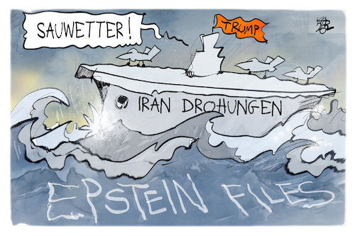 Cartoon: USA (medium) by Kostas Koufogiorgos tagged karikatur,koufogiorgos,usa,schiff,rauh,see,sauwetter,iran,drohung,epstein,trump,karikatur,koufogiorgos,usa,schiff,rauh,see,sauwetter,iran,drohung,epstein,trump