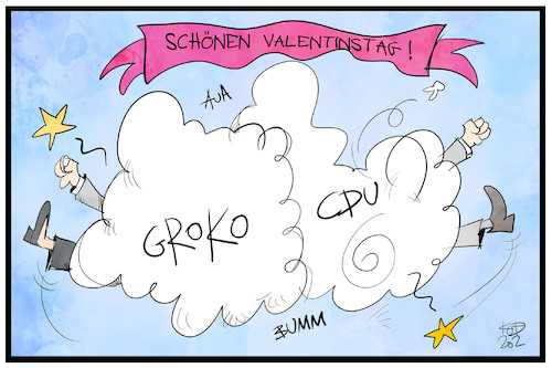 Cartoon: Valentinstag (medium) by Kostas Koufogiorgos tagged karikatur,koufogiorgos,illustration,cartoon,valentinstag,streit,groko,cdu,politik,liebe,feiertag,karikatur,koufogiorgos,illustration,cartoon,valentinstag,streit,groko,cdu,politik,liebe,feiertag