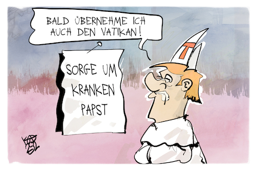 Cartoon: Vatikan (medium) by Kostas Koufogiorgos tagged karikatur,koufogiorgos,vatikan,papst,trump,krank,übernahme,karikatur,koufogiorgos,vatikan,papst,trump,krank,übernahme