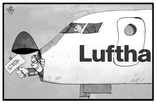 Cartoon: verdi-Streik (medium) by Kostas Koufogiorgos tagged karikatur,koufogiorgos,illustration,cartoon,verdi,streik,lufthansa,gewerkschaft,arbeit,arbeitskamof,flughafen,flugzeug,arbeitsniederlegung,wirtschaft,mitarbeiter,karikatur,koufogiorgos,illustration,cartoon,verdi,streik,lufthansa,gewerkschaft,arbeit,arbeitskamof,flughafen,flugzeug,arbeitsniederlegung,wirtschaft,mitarbeiter