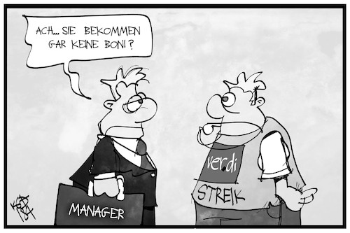 Cartoon: verdi-Streik (medium) by Kostas Koufogiorgos tagged karikatur,koufogiorgos,illustration,cartoon,verdi,streik,arbeitskampf,manager,bonus,geld,gehalt,arbeit,ungleichheit,gerechtigkeit,einkommen,wirtschaft,öffentlicher,dienst,karikatur,koufogiorgos,illustration,cartoon,verdi,streik,arbeitskampf,manager,bonus,geld,gehalt,arbeit,ungleichheit,gerechtigkeit,einkommen,wirtschaft,öffentlicher,dienst