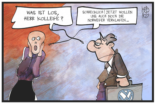 Cartoon: VW (medium) by Kostas Koufogiorgos tagged karikatur,koufogiorgos,illustration,cartoon,vw,volkswagen,schreich,munch,kunst,gemälde,norwegen,automobilndustrie,dieselgate,wirtschaft,manager,karikatur,koufogiorgos,illustration,cartoon,vw,volkswagen,schreich,munch,kunst,gemälde,norwegen,automobilndustrie,dieselgate,wirtschaft,manager