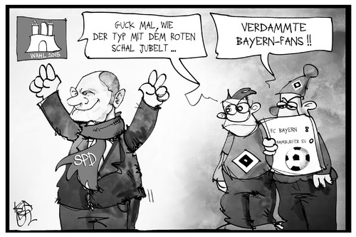 Cartoon: Wahl in Hamburg (medium) by Kostas Koufogiorgos tagged karikatur,koufogiorgos,illustration,cartoon,hamburg,spd,rote,hsv,bayern,münchen,fussball,wahl,bürgerschaft,scholz,bürgermeister,politik,karikatur,koufogiorgos,illustration,cartoon,hamburg,spd,rote,hsv,bayern,münchen,fussball,wahl,bürgerschaft,scholz,bürgermeister,politik