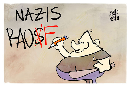 Cartoon: Wahlergebnis (medium) by Kostas Koufogiorgos tagged karikatur,koufogiorgos,afd,neonazi,raus,rauf,korrrektur,karikatur,koufogiorgos,afd,neonazi,raus,rauf,korrrektur