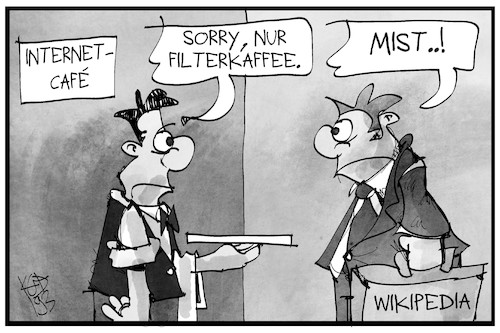 Cartoon: Wikipedia (medium) by Kostas Koufogiorgos tagged karikatur,koufogiorgos,illustration,cartoon,wikipedia,uploadfilter,urheberrecht,reform,eu,kaffee,online,lexikon,karikatur,koufogiorgos,illustration,cartoon,wikipedia,uploadfilter,urheberrecht,reform,eu,kaffee,online,lexikon