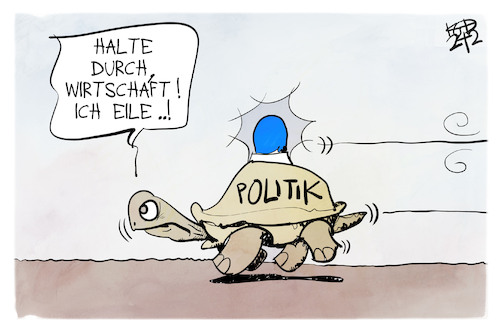 Cartoon: Wirtschaft und Politik (medium) by Kostas Koufogiorgos tagged karikatur,koufogiorgos,politik,wirtschaft,schildkröte,karikatur,koufogiorgos,politik,wirtschaft,schildkröte