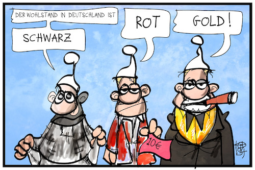 Cartoon: Wohlstandsgefälle (medium) by Kostas Koufogiorgos tagged karikatur,koufogiorgos,illustration,cartoon,wohlstands,gefälle,einkommen,schwarz,rot,gold,reichtum,armut,ungerechtigkeit,michel,deutschland,wohlstand,karikatur,koufogiorgos,illustration,cartoon,wohlstands,gefälle,einkommen,schwarz,rot,gold,reichtum,armut,ungerechtigkeit,michel,deutschland,wohlstand