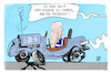 Cartoon: 1 Jahr Biden (small) by Kostas Koufogiorgos tagged karikatur,koufogiorgos,illustration,cartoon,biden,usa,auto,runde,rennen,legislaturperiode,panne,präsident
