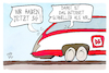 Cartoon: 5G bei der Bahn (small) by Kostas Koufogiorgos tagged karikatur,koufogiorgos,bahn,5g,internet,schnelligkeit