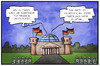 Cartoon: 60 Jahre Bundeswehr (small) by Kostas Koufogiorgos tagged karikatur,koufogiorgos,illustration,cartoon,bundeswehr,reichstag,bundestag,jubiläum,panzer,katar,rüstung,militär,export,waffen,armee