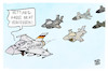 Cartoon: Air Defender 2023 (small) by Kostas Koufogiorgos tagged karikatur,koufogiorgos,air,defender,flugzeug,kampfjet,nato,rettungsgasse