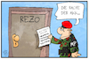 Cartoon: AKKs Rache (small) by Kostas Koufogiorgos tagged karikatur,koufogiorgos,illustration,cartoon,akk,rezo,verteidigungsministerin,musterung,bescheid,bundeswehr,rache,youtube,politik
