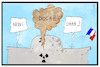 Cartoon: AKW Flamanville (small) by Kostas Koufogiorgos tagged karikatur,koufogiorgos,illustration,cartoon,flamanville,akw,frankreich,atomkraftwerk,de,funes,filmzitat,havarie,nuklear,unfall,explosion,umwelt