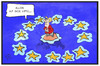 Cartoon: Allein auf dem EU-Gipfel (small) by Kostas Koufogiorgos tagged karikatur,koufogiorgos,illustration,cartoon,eu,europa,europäische,union,merkel,gipfel,sterne,wasser,insel,meer,einsamkeit,politik,flüchtlingskrise