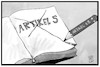 Cartoon: Artikel 13 (small) by Kostas Koufogiorgos tagged karikatur,koufogiorgos,illustration,cartoon,artikel,13,pressefreiheit,urheberrechtsreform,angriff,protest,demonstration