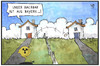 Cartoon: Atommüll (small) by Kostas Koufogiorgos tagged karikatur,koufogiorgos,illustration,cartoon,bayern,nachbar,grundstück,garten,atommüll,nuklear,radioaktivität,umwelt,energie,energiewende