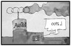 Cartoon: Audi-Skandal (small) by Kostas Koufogiorgos tagged karikatur,koufogiorgos,illustration,cartoon,audi,skandal,abgasskandal,dieselgate,vw,wirtschaft,logo,emission,verschmutzung