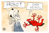 Cartoon: Aus Groko wird Gecko (small) by Kostas Koufogiorgos tagged karikatur,koufogiorgos,groko,gecko,merz,koalition,cdu,spd