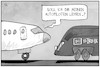 Cartoon: Bahnstreik (small) by Kostas Koufogiorgos tagged karikatur,koufogiorgos,illustration,cartoon,lokführer,bahn,flugzeug,autopilot,streik,arbeit,gdl