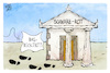 Cartoon: Bas-Rücktritt (small) by Kostas Koufogiorgos tagged karikatur,koufogiorgos,bas,rücktritt,schwarz,rot,säule,regierung