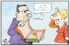 Cartoon: Bestell-Politik (small) by Kostas Koufogiorgos tagged karikatur,koufogiorgos,illustration,cartoon,merkel,spahn,pizza,bestellung,mangel,wenig,impfstoff,lieferung