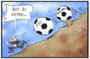Cartoon: Blatter-Rücktritt (small) by Kostas Koufogiorgos tagged karikatur,koufogiorgos,illustration,cartoon,sepp,blatter,fifa,fussball,fbi,interpol,verfolgung,zeit,flucht,berg,korruption,rücktritt,sport