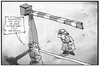Cartoon: BND und NSA (small) by Kostas Koufogiorgos tagged karikatur,koufogiorgos,illustration,cartoon,bnd,nsa,schranke,beschränkung,einschränkung,geheimdienst,agent,spionage,nachrichtendienst,zusammenarbeit,kooperation,politik