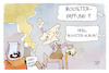 Cartoon: Booster-Album (small) by Kostas Koufogiorgos tagged karikatur,koufogiorgos,illustration,cartoon,booster,impfunf,abba,musik,band,album,pandemie,corona