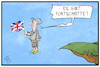 Cartoon: Brexit-Fortschritte (small) by Kostas Koufogiorgos tagged karikatur,koufogiorgos,illustration,cartoon,may,brexit,fortschritt,eu,austritt,europa,uk,grossbritannien,abgrund,sturz,demokratie